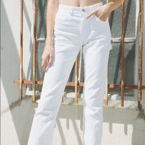 Brandy Melville white corduroy Bennett pants